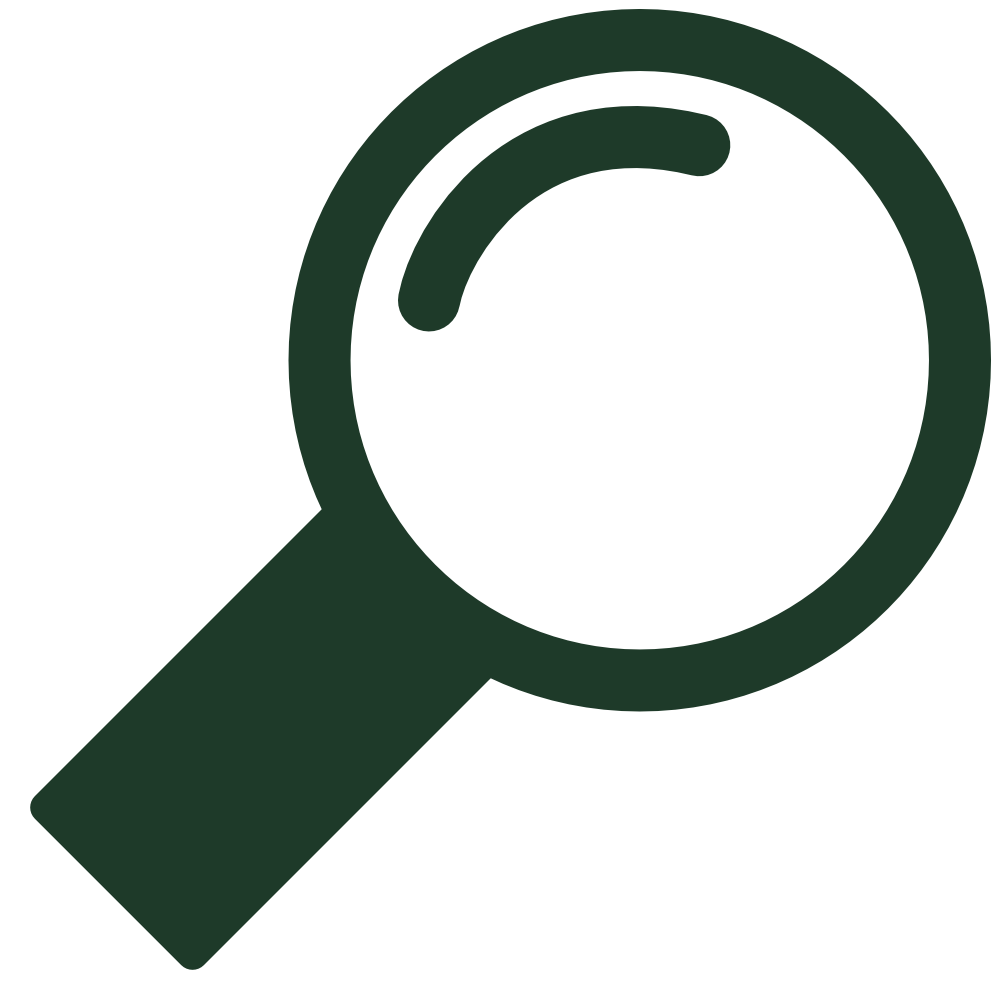 Magnifying Glass Image shows a custom magnifying glass to indicate the yard inspection perk included as part of the service.